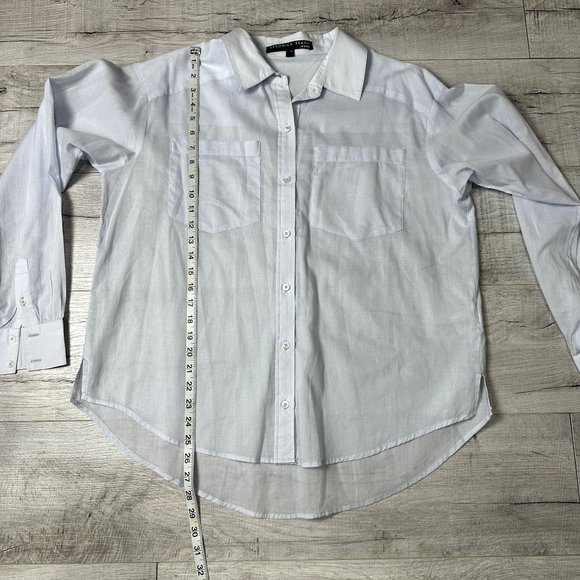 Veronica Beard Light Blue Button Up Shirt Womens Size L 100% Cotton - Picture 9 of 10